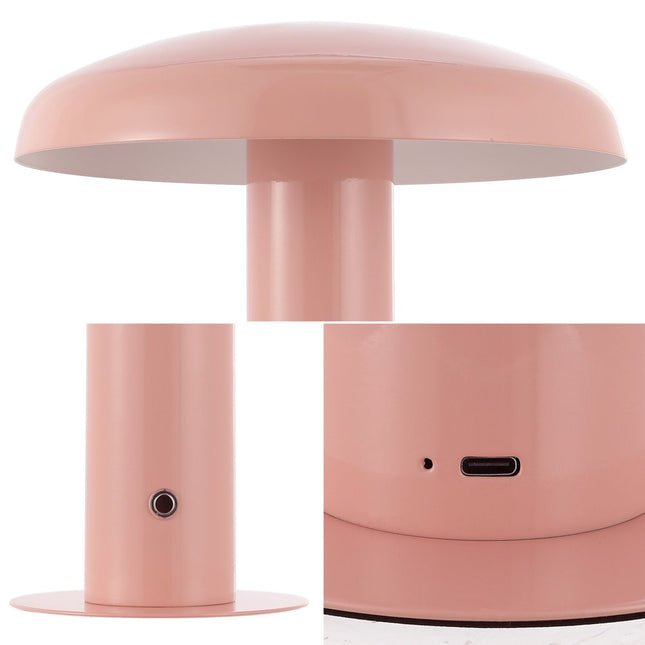 11" Pink Round USB Table Lamp With Globe Shade HomeRoots