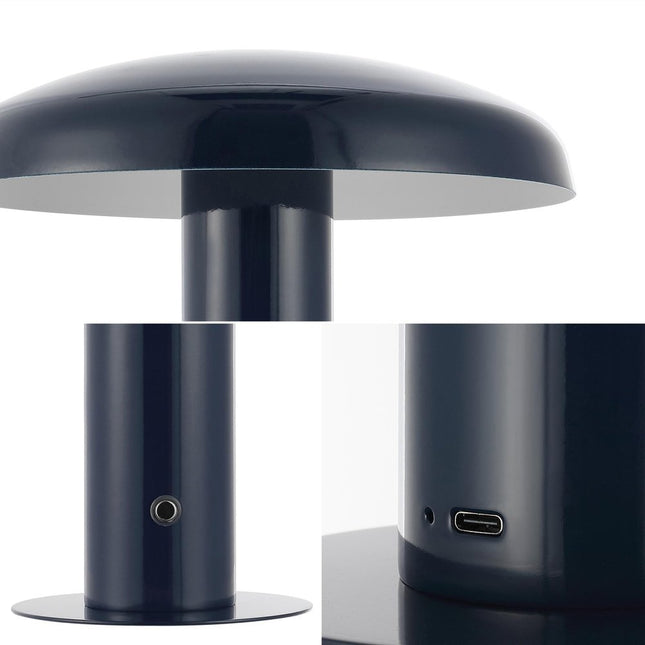 11" Blue Round USB Desk Lamp With Globe Shade HomeRoots