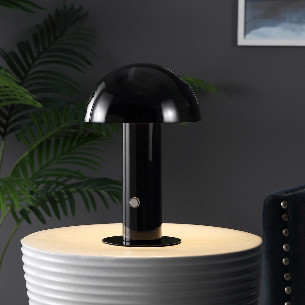 11" Black Novelty USB Table Lamp LED With Globe Shade