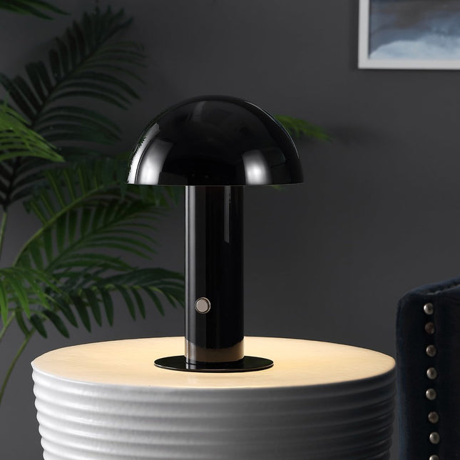 11" Black Novelty USB Table Lamp With Globe Shade HomeRoots