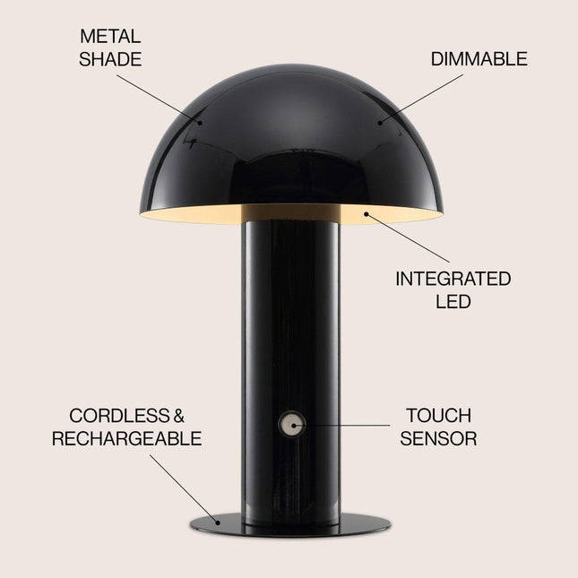 11" Black Novelty USB Table Lamp With Globe Shade HomeRoots