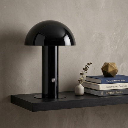 11" Black Novelty USB Table Lamp With Globe Shade HomeRoots