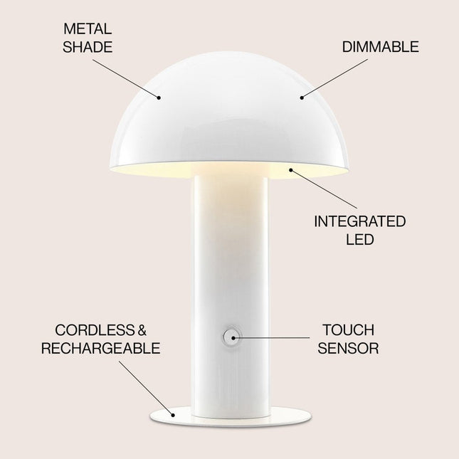 11" White Novelty USB Table Lamp With Globe Shade HomeRoots