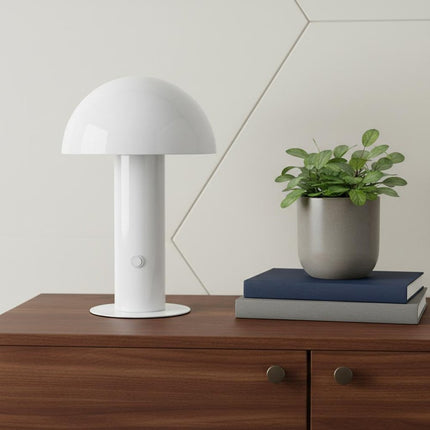 11" White Novelty USB Table Lamp With Globe Shade HomeRoots