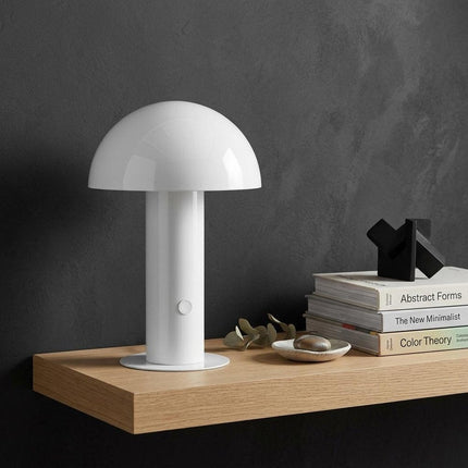 11" White Novelty USB Table Lamp With Globe Shade HomeRoots
