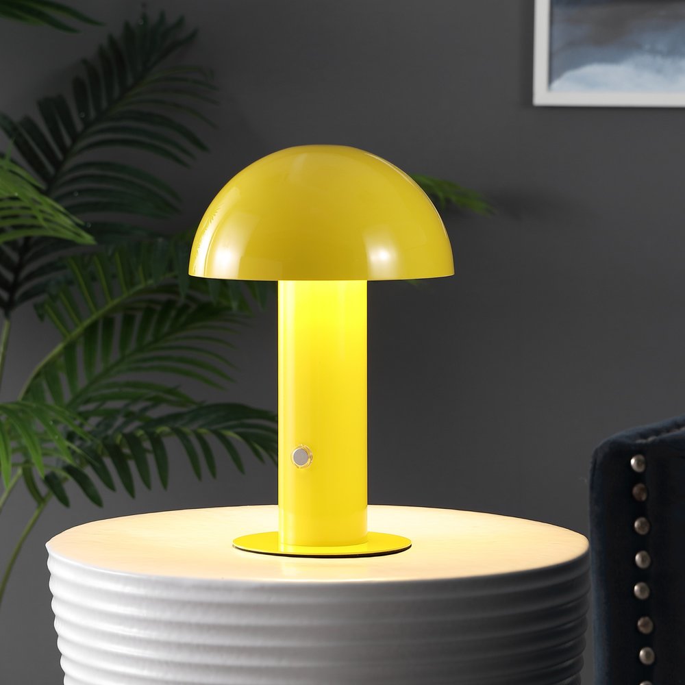 11" Yellow Novelty USB Table Lamp LED With Globe Shade