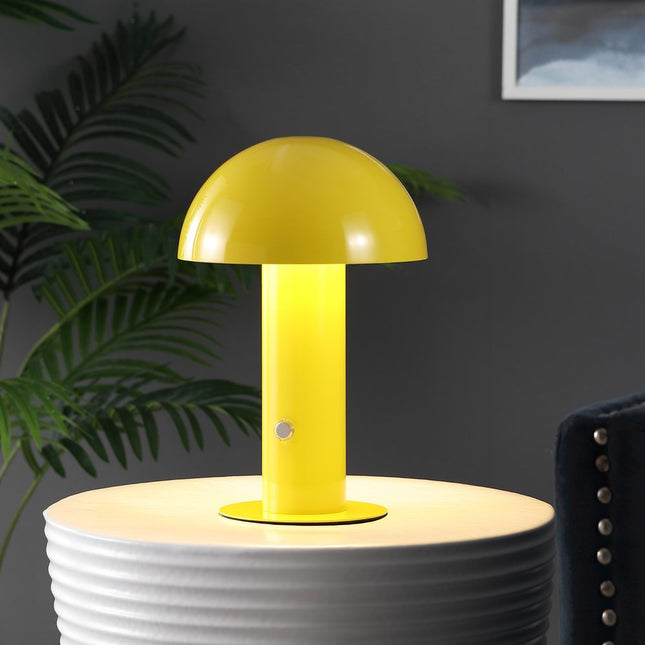 11" Yellow Novelty USB Table Lamp With Globe Shade HomeRoots
