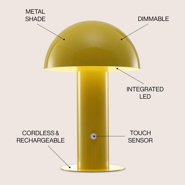 11" Yellow Novelty USB Table Lamp With Globe Shade HomeRoots