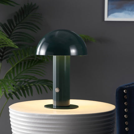 11" Forest Green Novelty USB Table Lamp With Globe Shade HomeRoots