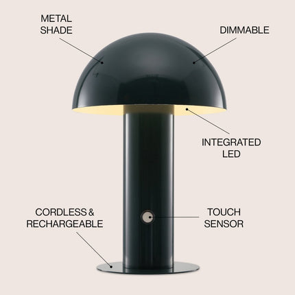 11" Forest Green Novelty USB Table Lamp With Globe Shade HomeRoots