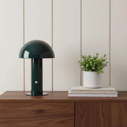 11" Forest Green Novelty USB Table Lamp With Globe Shade HomeRoots