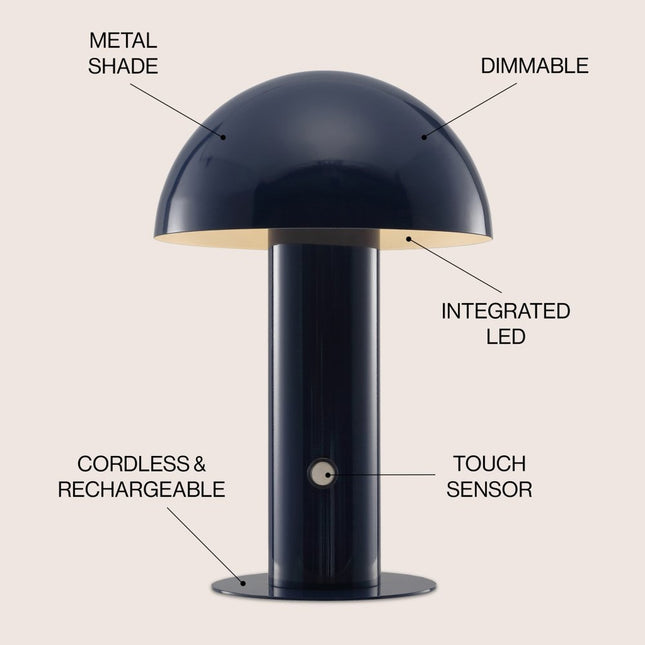 11" Blue Novelty USB Table Lamp With Globe Shade