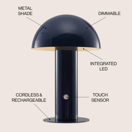 11" Blue Novelty USB Table Lamp With Globe Shade HomeRoots
