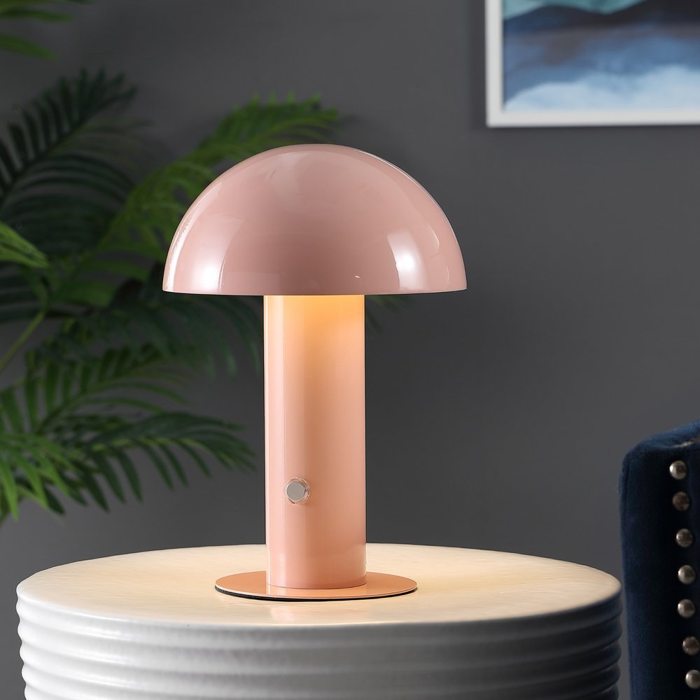 11" Pink Novelty USB Table Lamp LED With Globe Shade