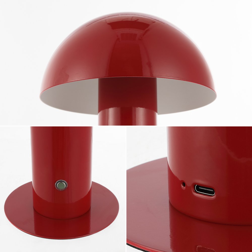 11" Red Novelty USB Table Lamp LED With Globe Shade