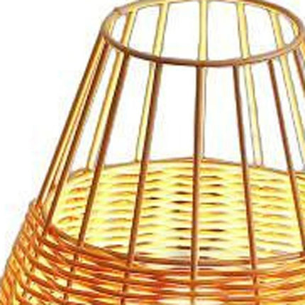 Set of Two 10" Brown Round USB Table Lamps LED With Globe Shades HomeRoots