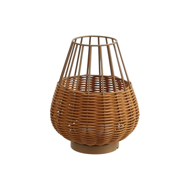 Set of Two 10" Brown Round USB Table Lamps LED With Globe Shades HomeRoots