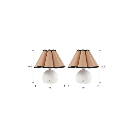 Set of Two 11" Clear Novelty Table Lamps With Empire Shades HomeRoots