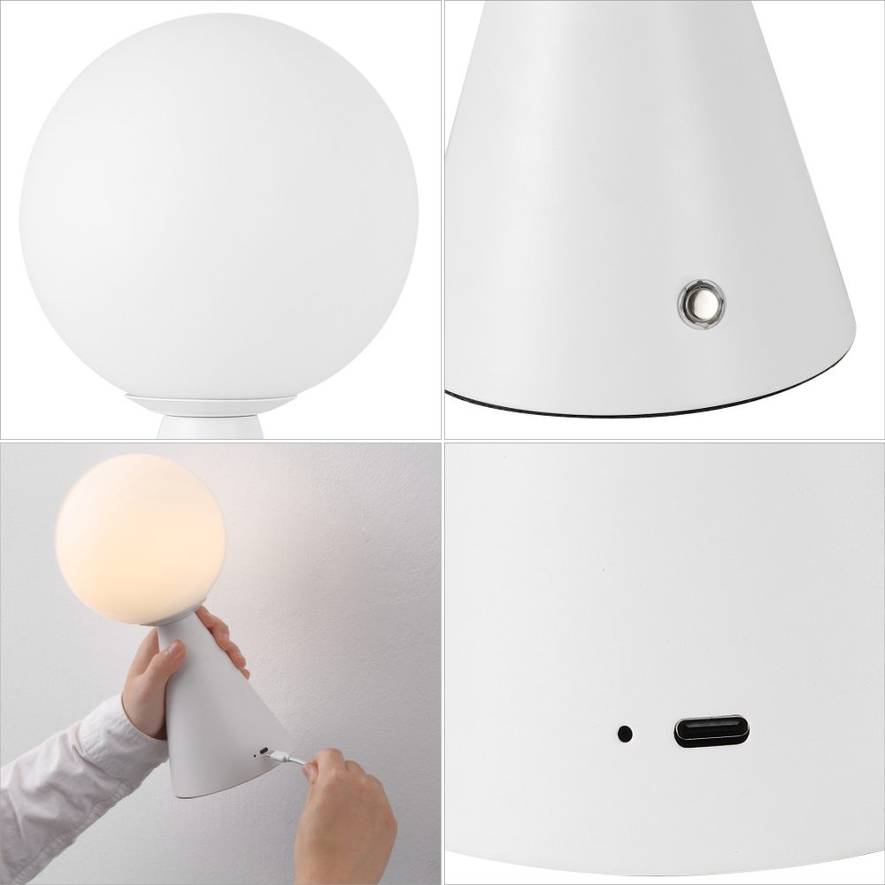 Set of Two 12" Clear Lighthouse USB Table Lamps LED