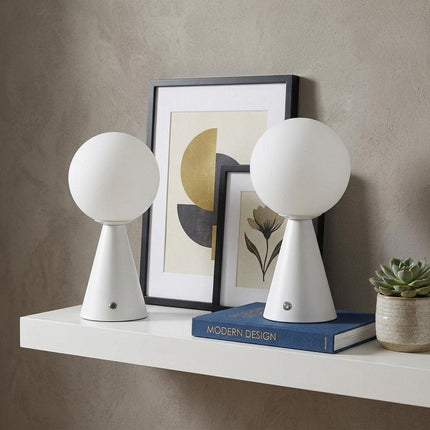 Set of Two 12" Clear Lighthouse USB Table Lamps HomeRoots