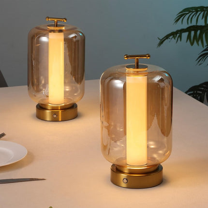 Set of Two 11" Gold USB Lantern HomeRoots
