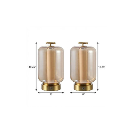 Set of Two 11" Gold USB Lantern HomeRoots