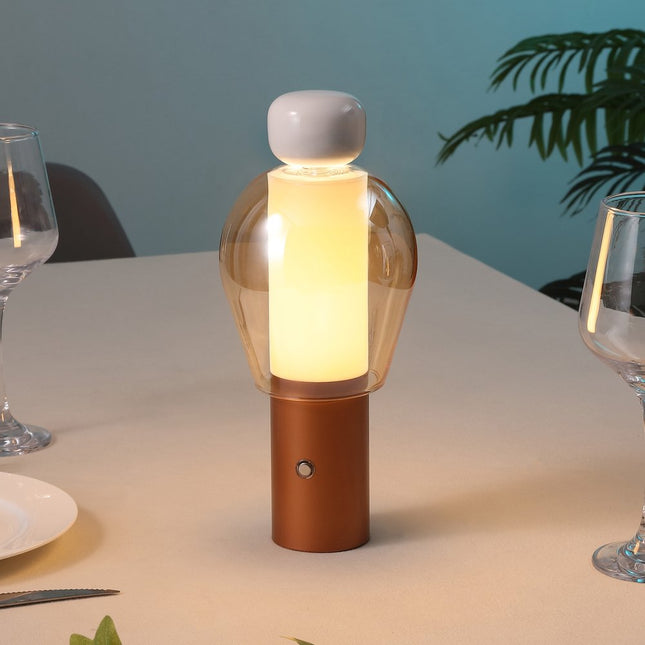 11" Copper Globe USB Table Lamp With Shade HomeRoots