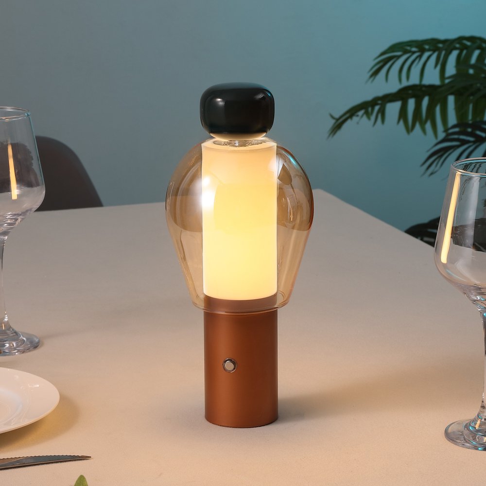 11" Copper USB Table Lamp LED