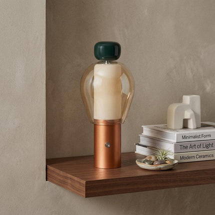 11" Copper USB Table Lamp LED HomeRoots