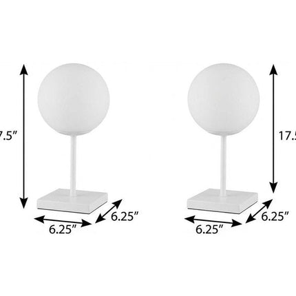 Set of Two 18" White USB Table Lamps HomeRoots