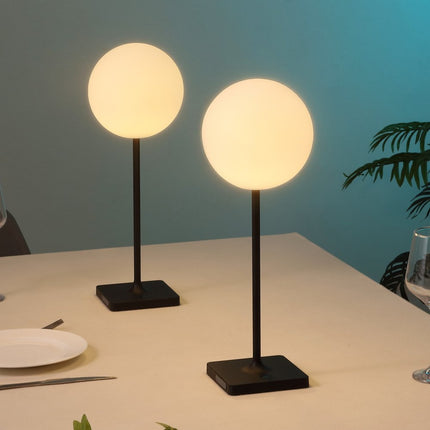 Set of Two 18" Black USB Table Lamps HomeRoots
