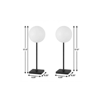Set of Two 18" Black USB Table Lamps HomeRoots