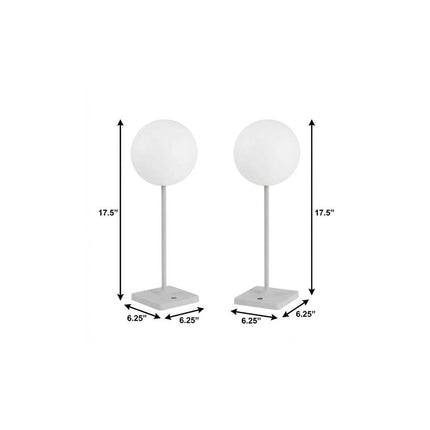 Set of Two 18" Gray USB Table Lamps LED HomeRoots