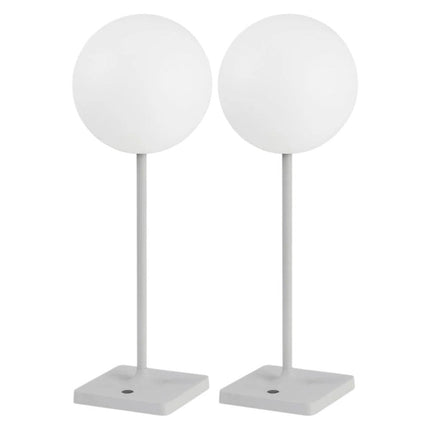 Set of Two 18" Gray USB Table Lamps LED HomeRoots