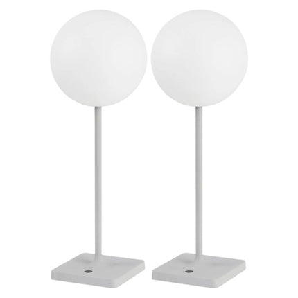 Set of Two 18" Gray USB Table Lamps