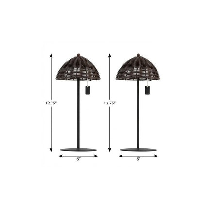 Set of Two 13" Black Novelty USB Table Lamps With Globe Shades HomeRoots