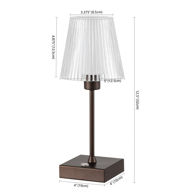 13" Antiqued Bronze USB Table Lamp With Empire Shade HomeRoots