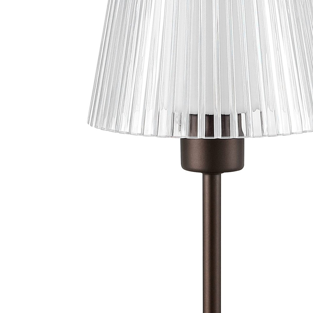 13" Antiqued Bronze USB Table Lamp LED With Empire Shade