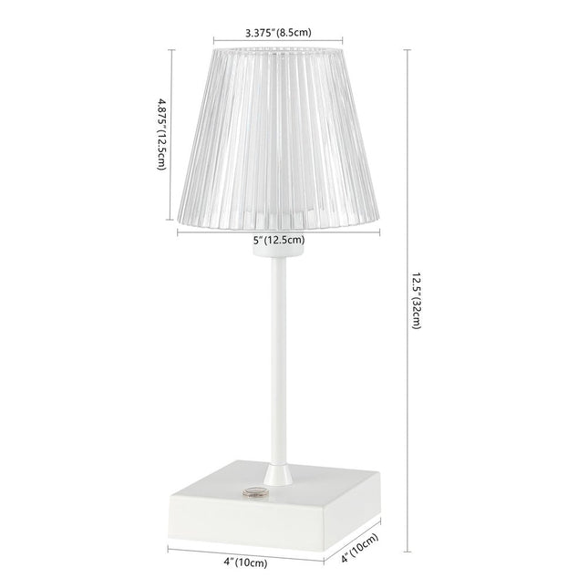 13" White USB Table Lamp With Empire Shade HomeRoots