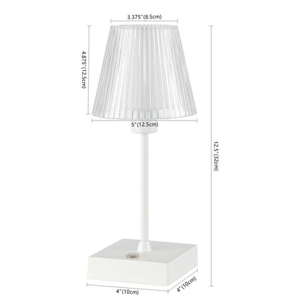 13" White USB Table Lamp With Empire Shade HomeRoots