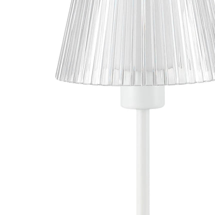 13" White USB Table Lamp With Empire Shade