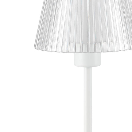 13" White USB Table Lamp With Empire Shade HomeRoots