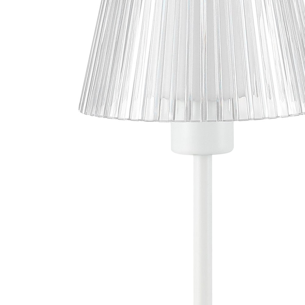 13" White USB Table Lamp LED With Empire Shade