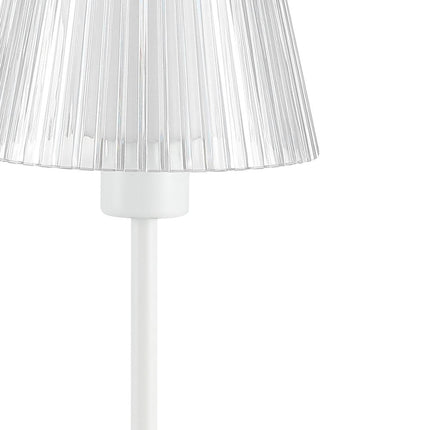 13" White USB Table Lamp With Empire Shade HomeRoots