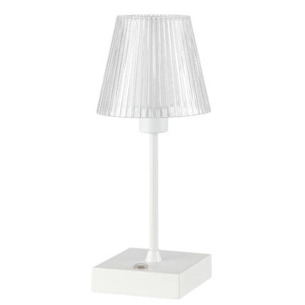 13" White USB Table Lamp With Empire Shade HomeRoots