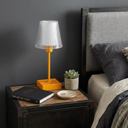 13" Orange USB Table Lamp With Empire Shade HomeRoots