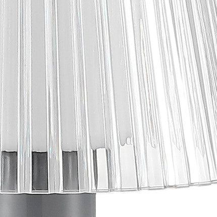 13" Gray USB Table Lamp With Empire Shade HomeRoots