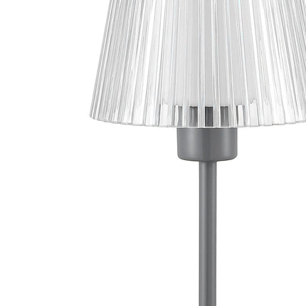 13" Gray USB Table Lamp With Empire Shade