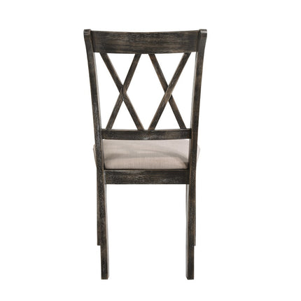 ACME 71882 Claudia II Side Chair (Set-2), Fabric & Weathered Gray