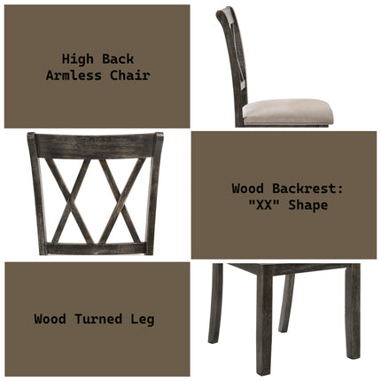 ACME 71882 Claudia II Side Chair (Set-2), Fabric & Weathered Gray